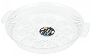 Tava decorativa eleganta Pufo Circle cu manere pentru servire aperitive, prajituri, fructe, 29 cm