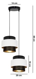 Lustră pe cablu NESS 2xE27/60W/230V d. 30 cm neagră/albă