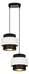Lustră pe cablu NESS 2xE27/60W/230V d. 30 cm neagră/albă