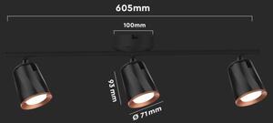 Spot LED 3xLED/5W/230V 3000K negru