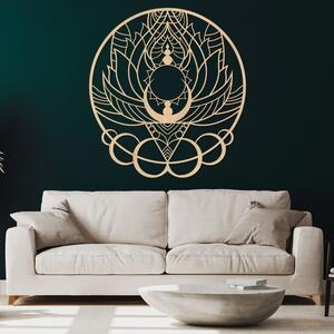 Mandala decorativă artistică din lemn, floare și soare | FLORISOLUS