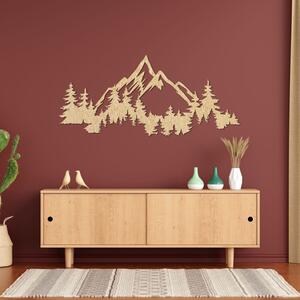 Decorațiune murală modernă din lemn cu munți și păduri | CEADER