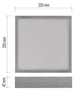 Plafonieră LED/21W/230 3000/3500/4000K 22,5x22,5 cm crom