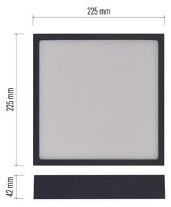 Plafonieră LED/21W/230V 3000/3500/4000K 22,5x22,5 cm neagră