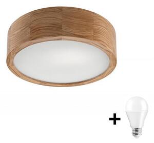 Plafonieră LED OAK 1xE27/10W/230V stejar d. 27 cm