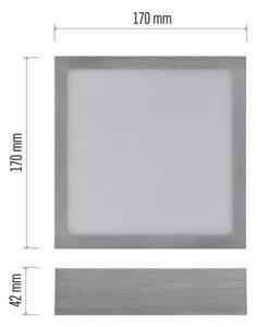 Plafonieră LED/12,5W/230V 3000/3500/4000K 17x17 cm crom