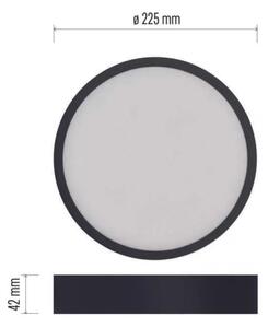 Plafonieră LED/21W/230V 3000/3500/4000K d. 22,5 cm neagră