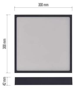 Plafonieră LED/28,5W/230V 3000/3500/4000K 30x30 cm negru