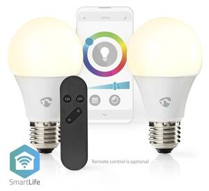 Nedis WIFILRC20E27 - Set 2x bec LED RGBW dimabil E27/9W Wi-Fi 2700-6500K