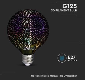 LED filament G125 3D decorativă, E27, 4W, 230V, 3000K