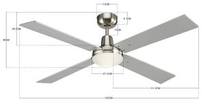 Lucci Air 210334 - Ventilator de tavan AIRFUSION 1xE27/60W/230V lemn/crom + DO