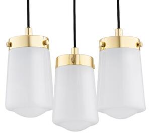 Lustră pe cablu PASADENA 3xE27/15W/230V aurie/albă Argon 6164