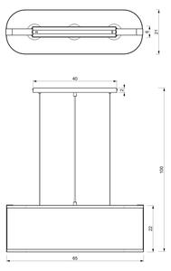 Lustră pe cablu KAGA 3xE27/60W/230V neagră/aurie