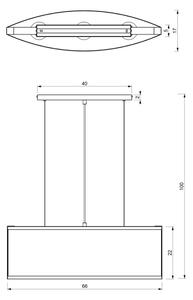 Lustră pe cablu KAGA 3xE27/60W/230V neagră/aurie
