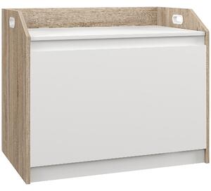 HOMCOM Cutie de Depozitare Modernă cu Lift Top și Spațiu Ascuns pentru Intrare, Living, Cameră de Joacă, 62.4x40x51.5 cm, Alb | Aosom Romania