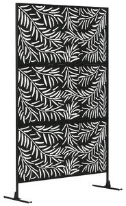 Outsunny Paravan Exterior cu 2 Picioare din Oțel, pentru Exterior și Grădină, 122x45x198 cm, Negru | Aosom Romania