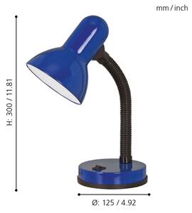 EGLO 9232 - Lampă de masă BASIC 1xE27/40W albastru