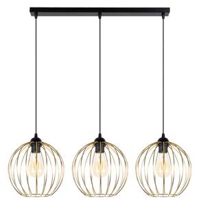 Lustră pe cablu MATT 3xE27/60W/230V neagră/aurie
