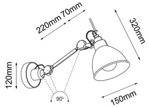 Lampă de perete DAISEN 1xE27/15W/230V neagră Shilo 4481
