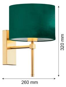 Lampă de perete ABBANO 1xE27/15W/230V alamă/verde Argon 8107