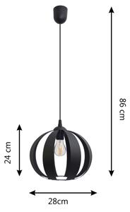 Lustră pe cablu NEWTON 1xE27/15W/230V neagră