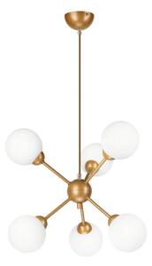 Lustră pe tijă RUBBY BALL 6xG9/5W/230V auriu