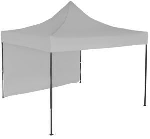 Pavilion de grădină 3x3m – din oțel, 1 perete lateral, Gri / antracit