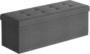 Bancheta depozitare Otoman Songmics Gri 110x38x38 cm