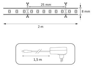 Bandă LED 2m LED/18W/12V 4000K