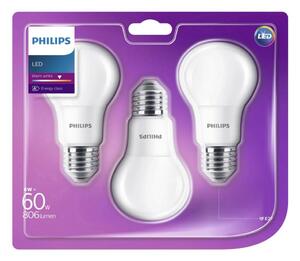 SET 3x bec LED Philips E27/8W/230V 2700K