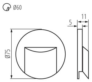 Kanlux 33334 - Aplica LED pentru scări ERINUS LED/0,8W/12V 3000K, neagră