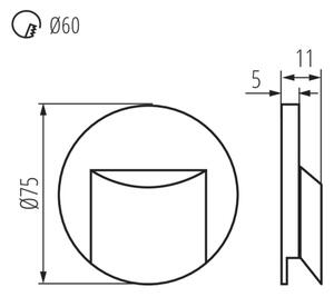 Kanlux 33322 - Aplica pentru scări ERINUS LED/0,8W/12V 3000K albă