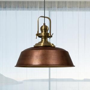 ROYALTECH Lampă suspendată Marei, cupru argintiu, Ø 40 cm, metal, E27, reglabil, Cupru, Camera de zi / sufragerie, Metal, Vintage