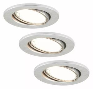 SET 3x corp de iluminat LED pentru baie 1xGU10/3W/230V IP23 argintiu Briloner 7221-039