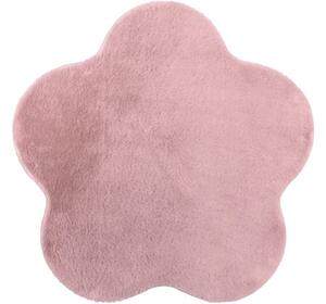 Covor pufos Solevito Florenz formă floare roz-mov Ø 60 cm