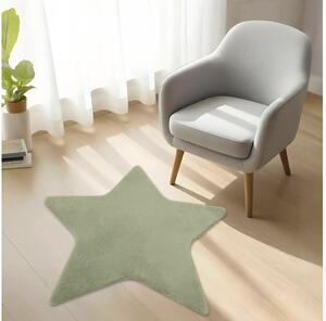 Covor pufos Solevito Florenz formă stea verde salvie 80x80 cm