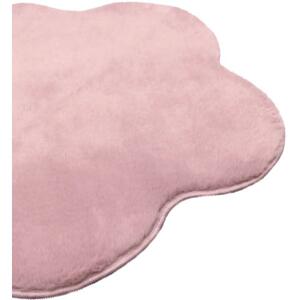 Covor pufos Solevito Florenz formă floare roz-mov Ø 60 cm