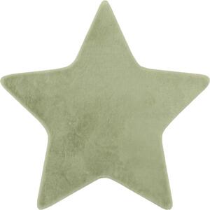 Covor pufos Solevito Florenz formă stea verde salvie 80x80 cm
