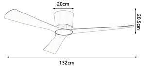 ZEVENTI - Ventilator de tavan cu LED AUREX, 24W/230V, Wi-Fi Tuya, alb + telecomandă