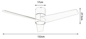 ZEVENTI BARROSA Ventilator de tavan LED, 18W/230V, Wi-Fi Tuya + telecomandă