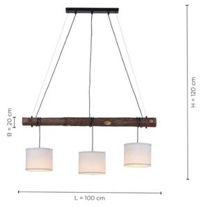 Lustră pe cablu BARK 3xE27/40W/230V Leuchten Direkt 11238-79