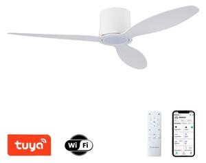 ZEVENTI - Ventilator de tavan LED VENTORA, 24W/230V, Wi-Fi Tuya, alb, cu telecomandă