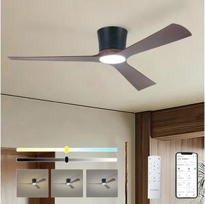 ZEVENTI - Ventilator de tavan LED AUREX LED/24W/230V Wi-Fi Tuya negru/nuc + telecomandă