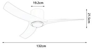 ZEVENTI - Ventilator de tavan LED ORBITO LED/24W/230V Wi-Fi Tuya alb + telecomandă
