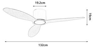 ZEVENTI - Ventilator de tavan VENTORA LED/24W/230V Wi-Fi Tuya alb/stejar + telecomandă
