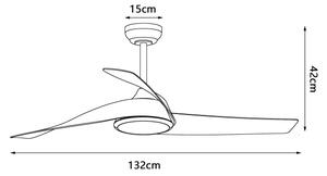 ZEVENTI - Ventilator de tavan LED AERYS LED/24W/230V Wi-Fi Tuya alb + telecomandă