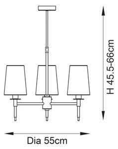 Endon 99455 - Lustră cu tijă 3xE14/6W/230V crom lucios/alb