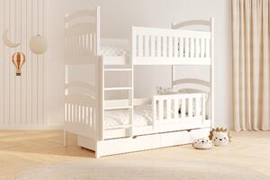 Pat supraetajat din lemn Amely 80x180 - culoare alb
