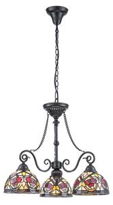 Quoizel QZ-LARISSA-3P-CH - Lustră Tiffany LARISSA pe lanț 3xE27/60W/230V