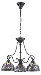 Quoizel QZ-LARISSA-3P-CH - Lustră Tiffany LARISSA pe lanț 3xE27/60W/230V